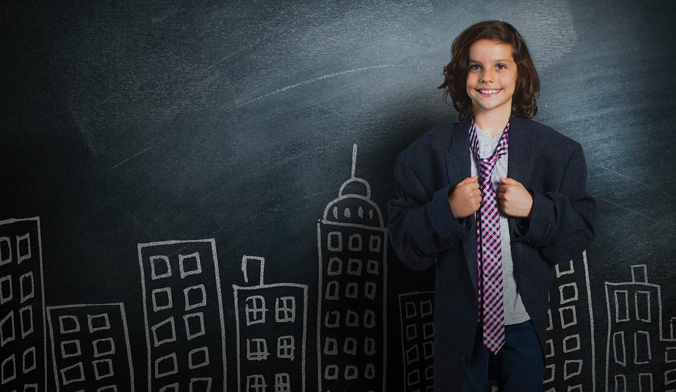 Child is business costume