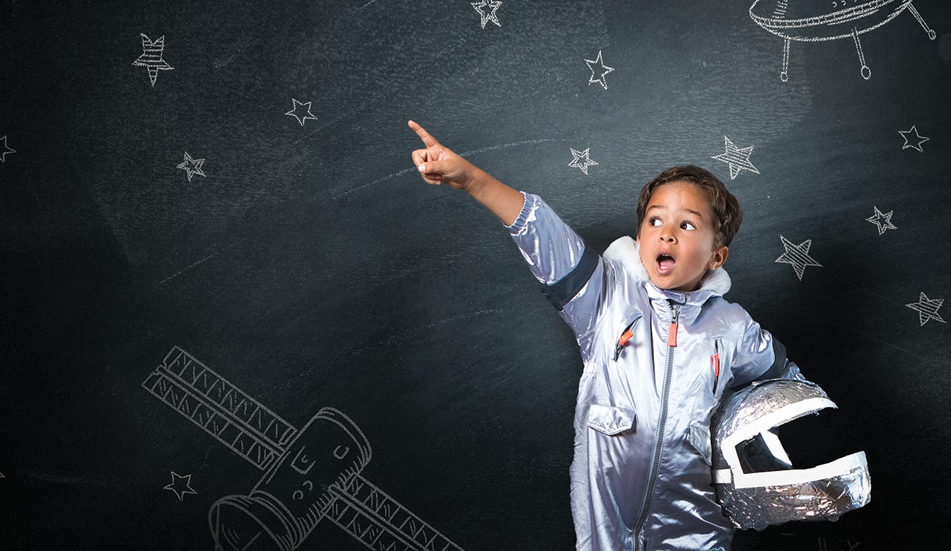 Child in astronaut costume