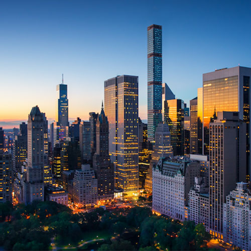 Downtown skyline at dusk
