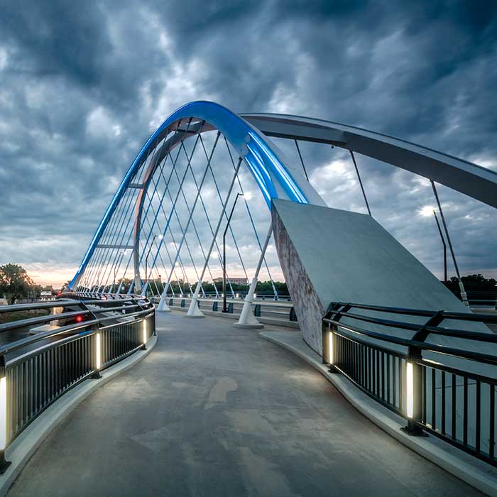 Clouds over bridge