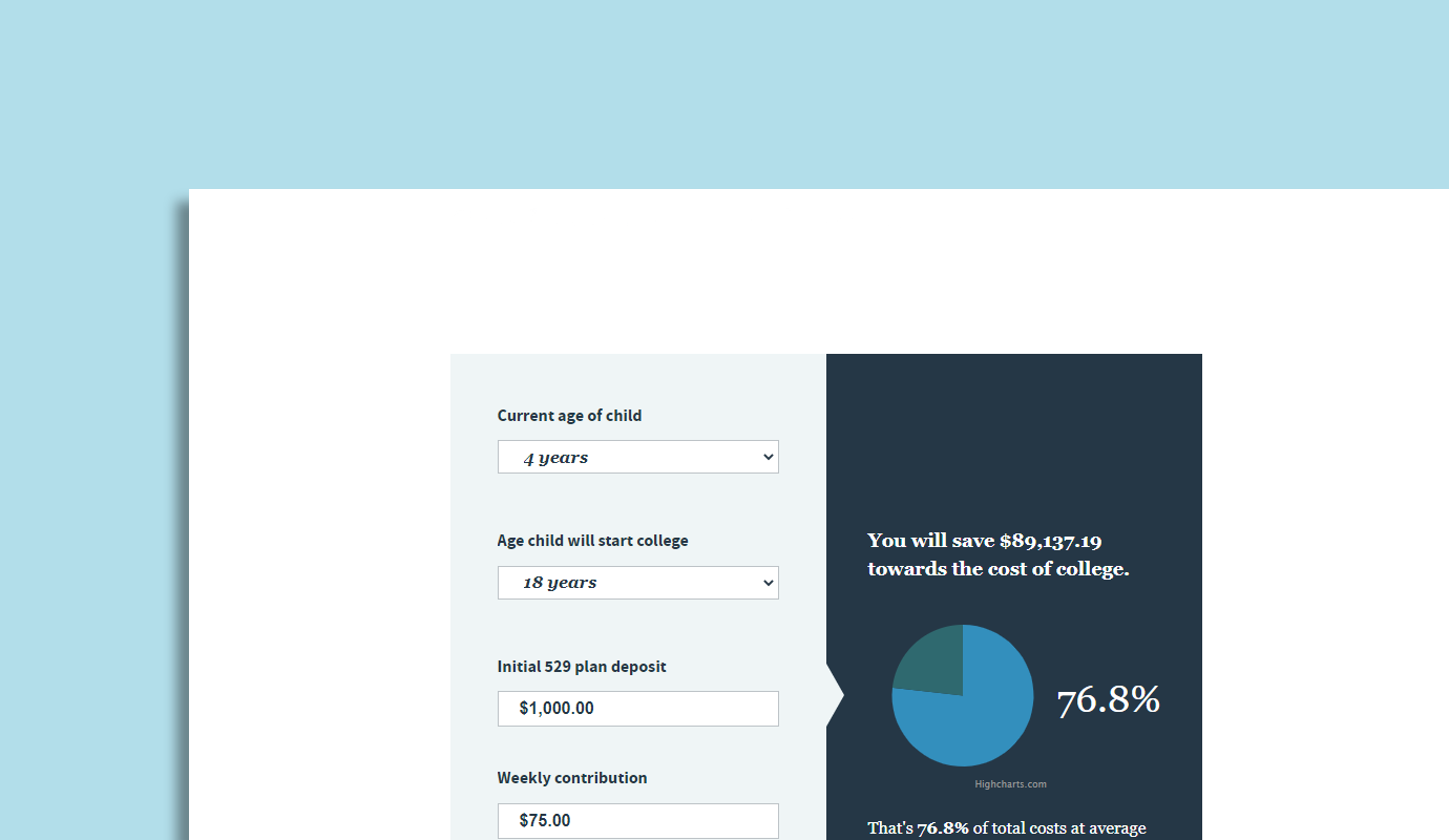 529 savings adds up tool