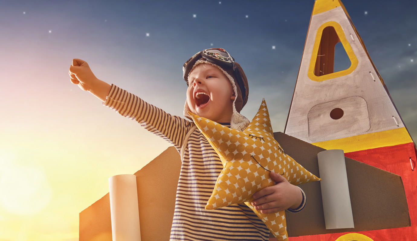 Child in a space costume