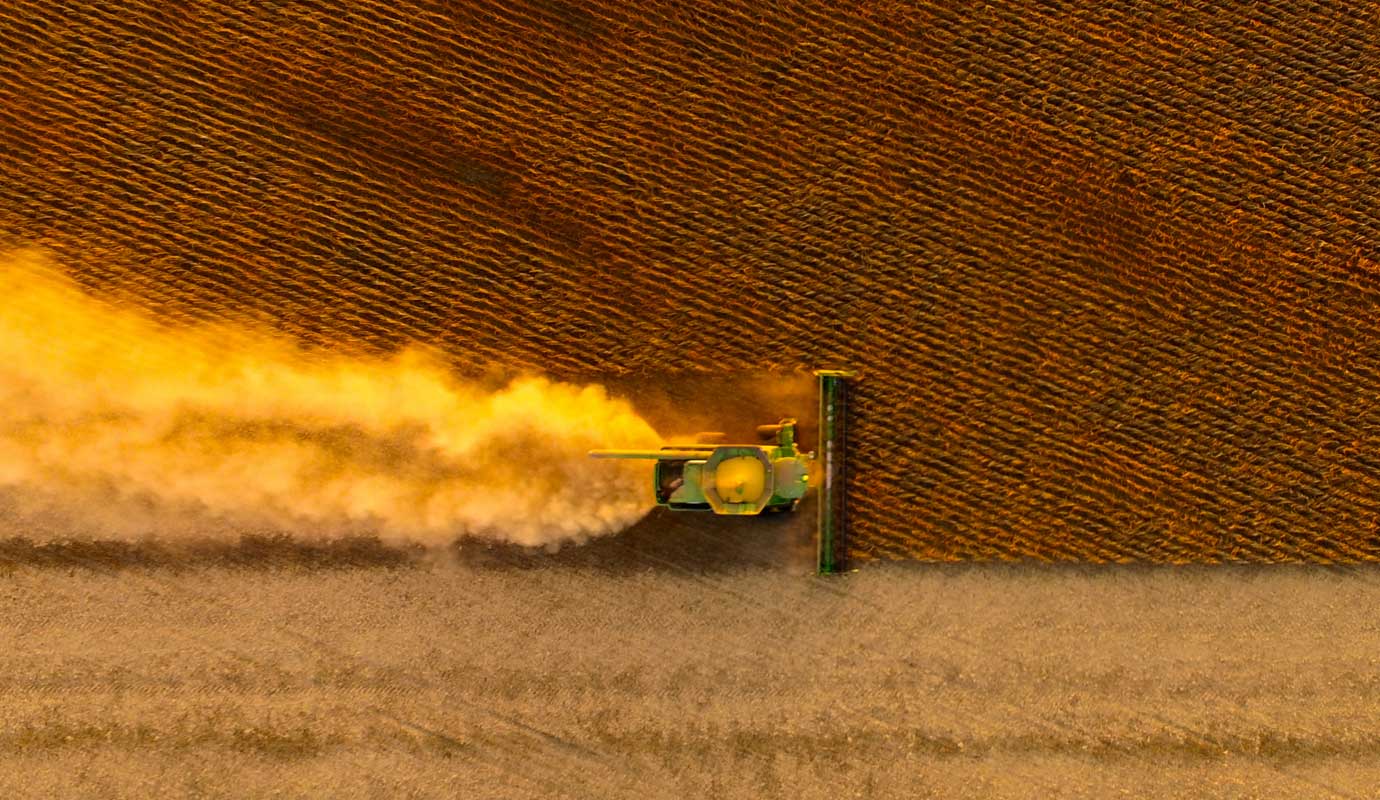 Working with the machine in the farmland