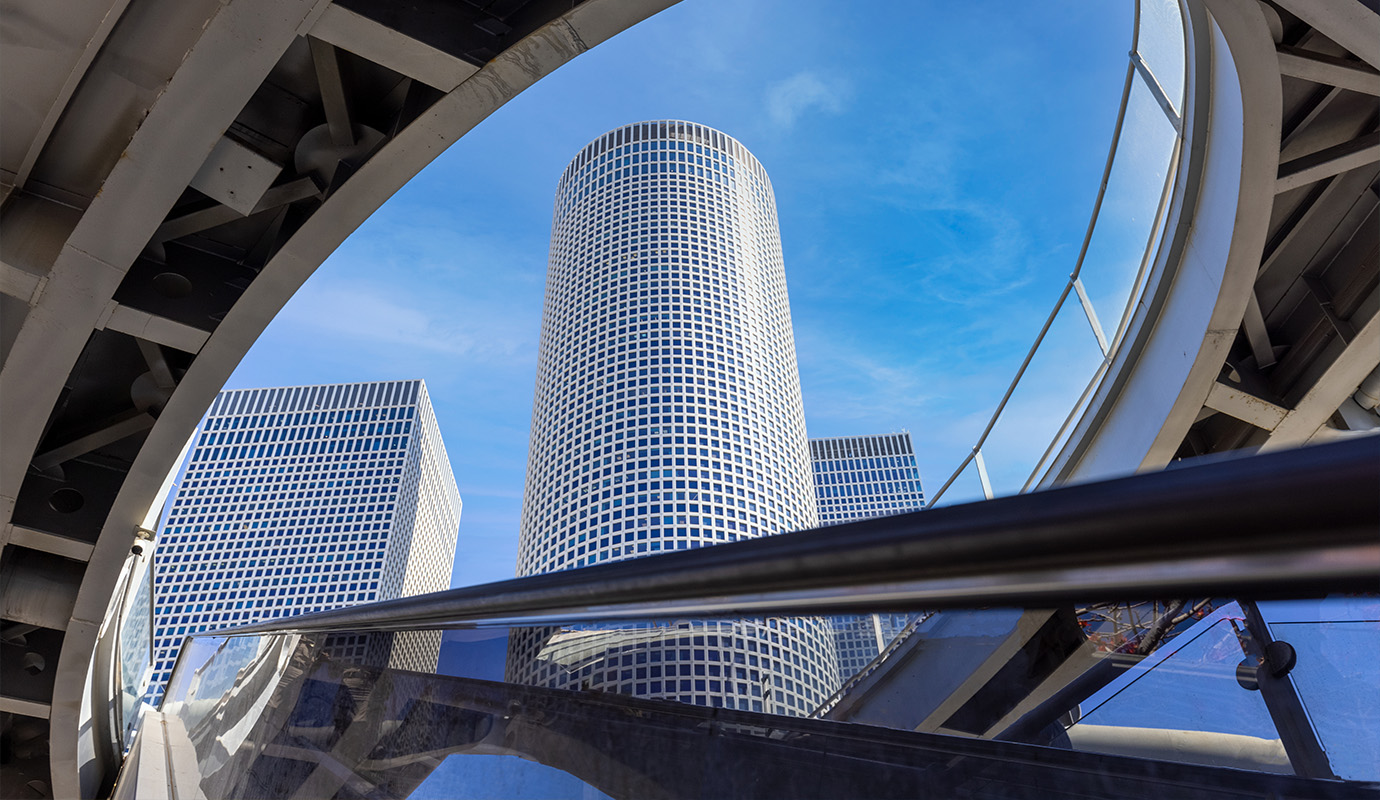 Israel, Tel Aviv financial business district skyline