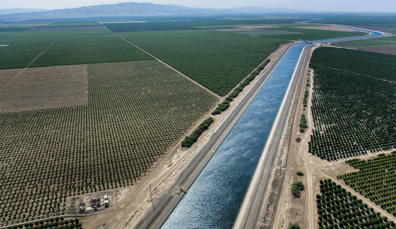 Aerial view of waterway