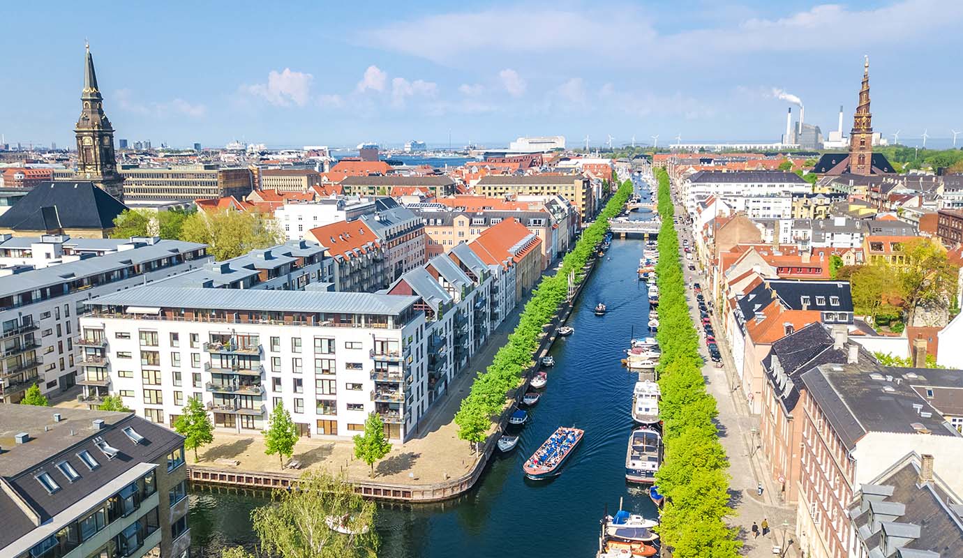 City overview with river