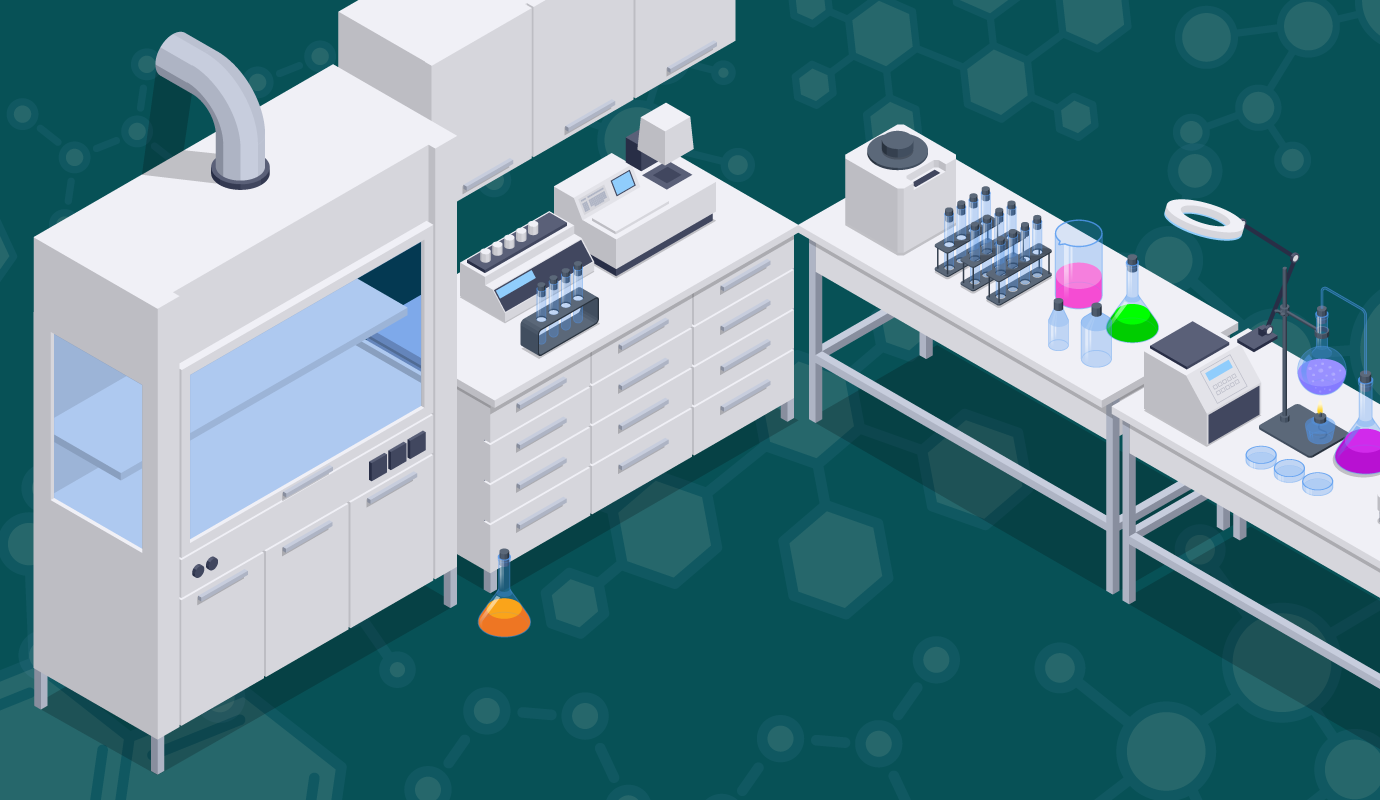 Graphic of lab equipment