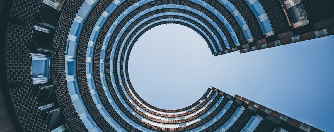 Upward view of building